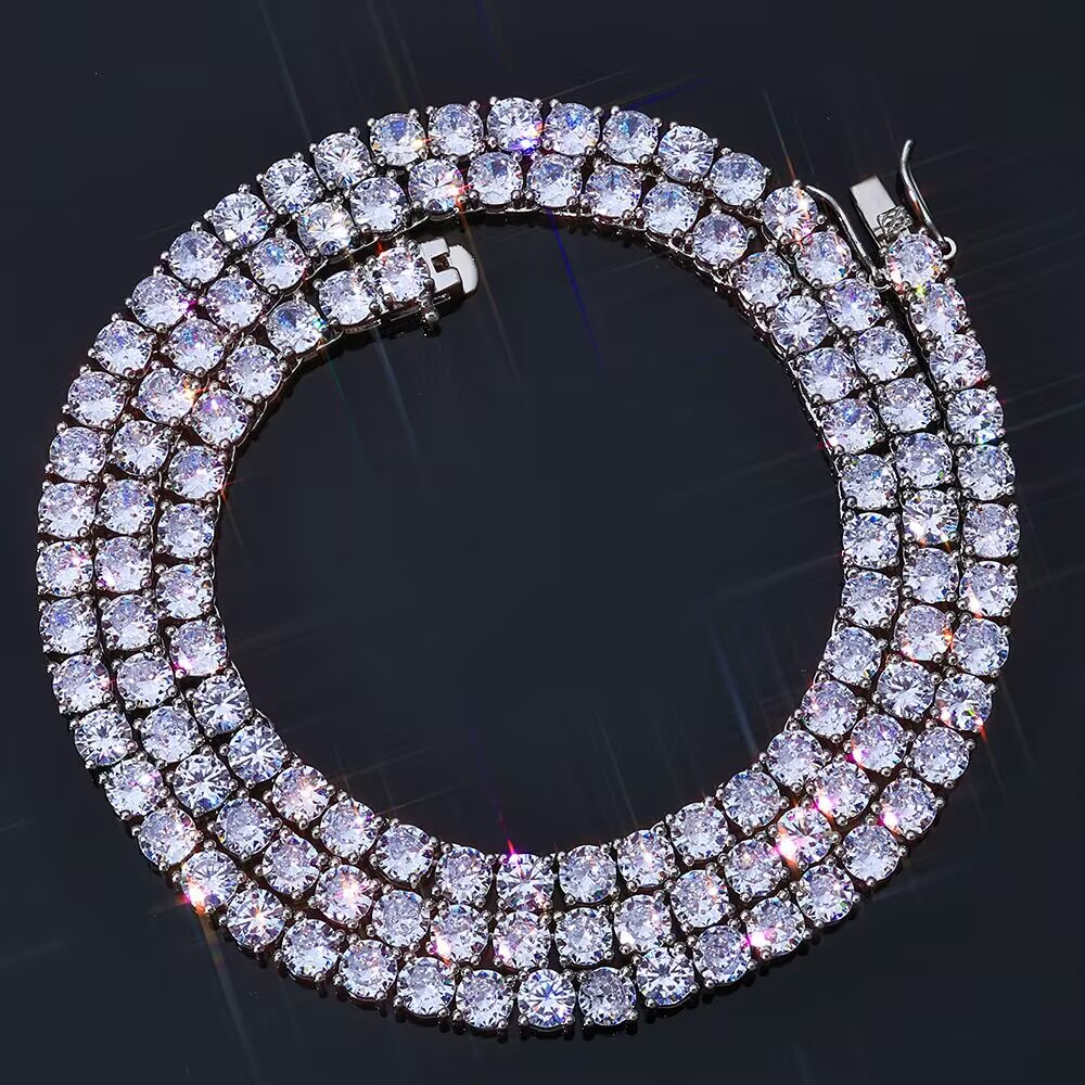RTS Pass Diamond Tester Hip Hop Jewelry 2mm-5mm 925 Silver Iced D VVS Moissanite GRA Certified Necklaces