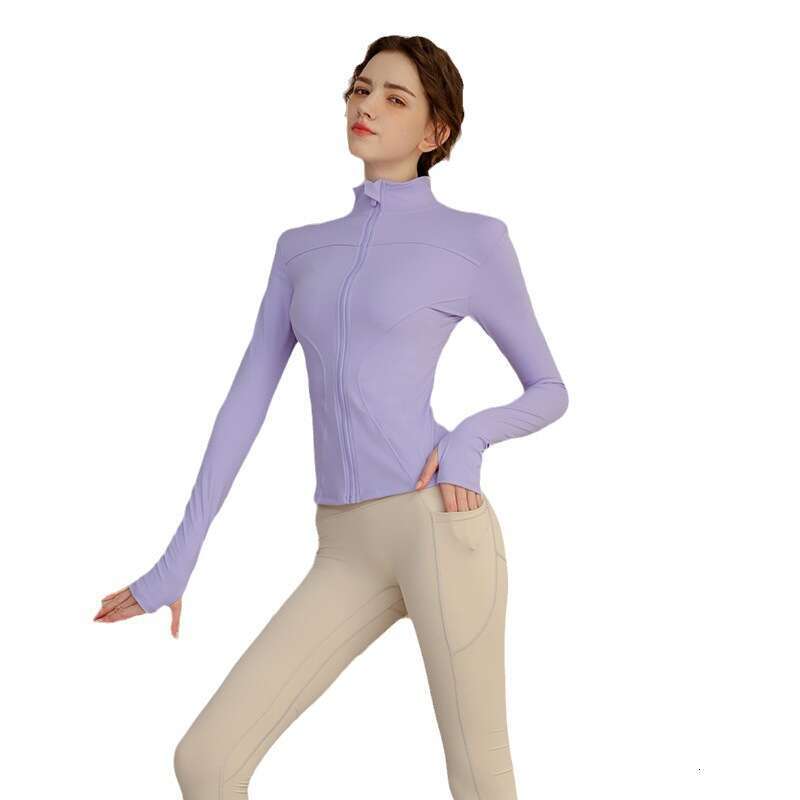 autumn and winter yoga clothing for women, zippered long-sleeve Pilates Designer running professional quick-dry sports fitness top