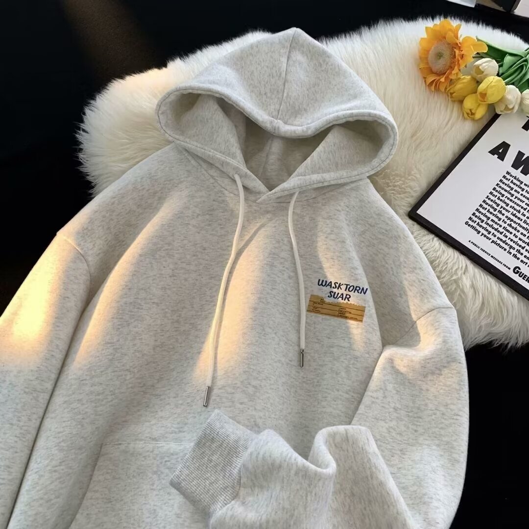 Winter Hooded Printed Sweatshirt For Men Trendy Style Oversized Top Designer Hoodie For Teenagers Loose-fitting Men's Hoodie