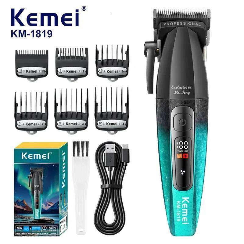 Kemei 1819 Electric Clippers Men Professional Rechargeable Cordless Cutting Machine High Quality Hair Trimmer Barber C260312
