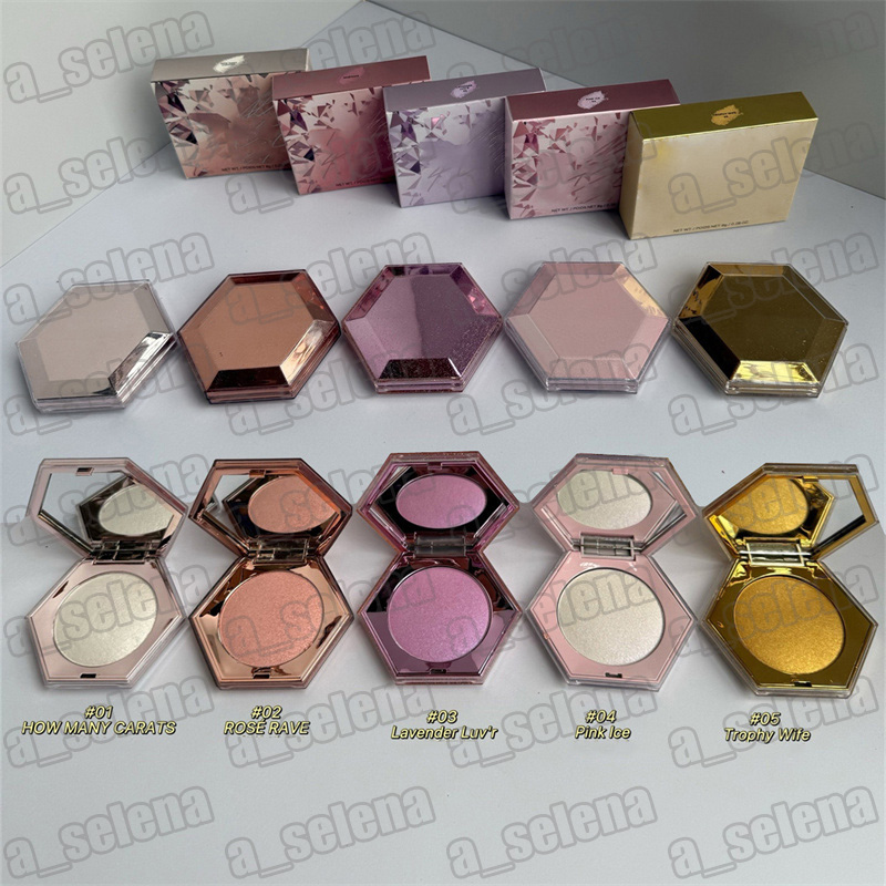 Face Makeup Highlighter Bronzers Powder Platte Shimmer 5 Color How Many Carats Rose Rave Highlighters 8g