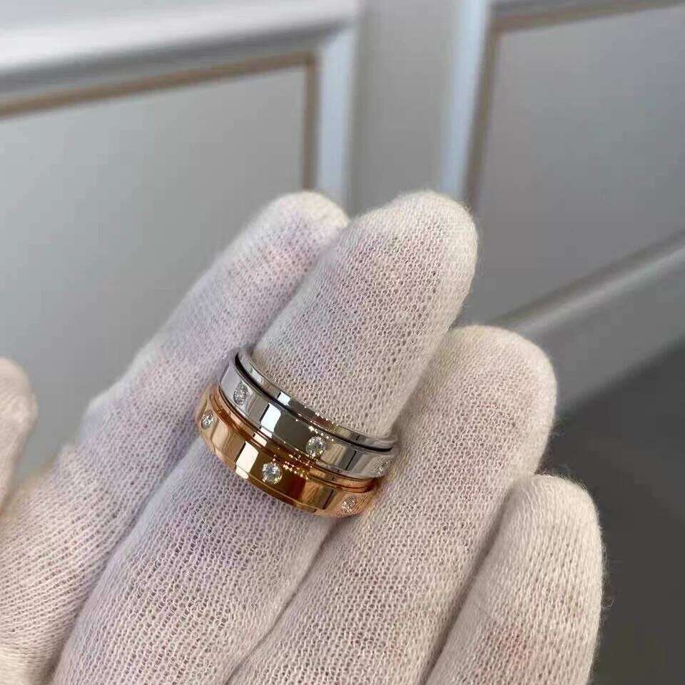 ZAKOL Single Row Square Zircon Rotating Ring for Women Shiny Crystal CZ Starry Couple Rings Aesthetic Creative Jewelry Gift H260312