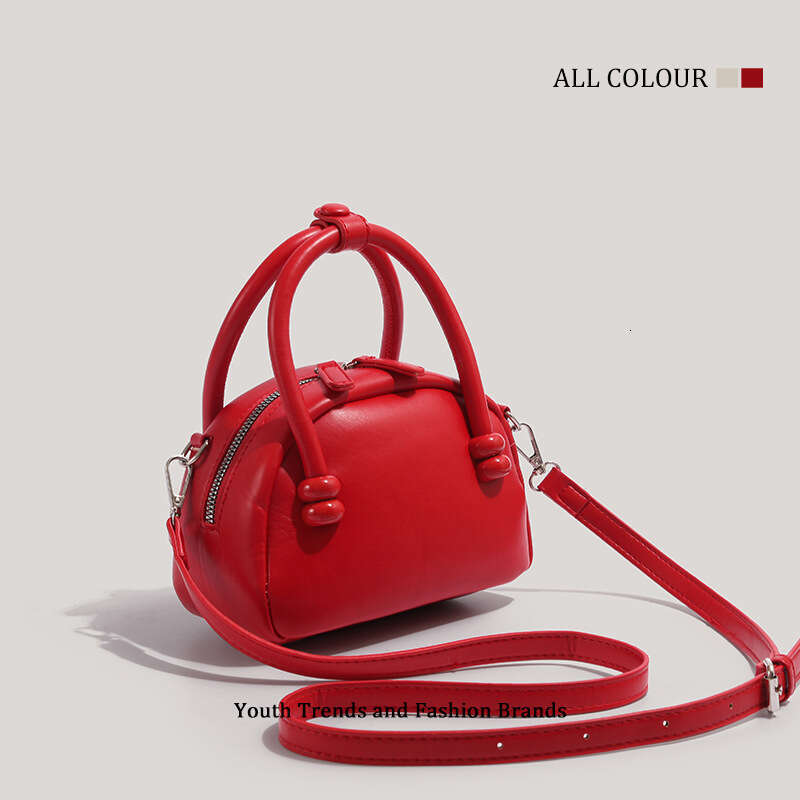 CHARHP&KEJNT Official Genuine Handheld Boston High-Quality Versatile Shoulder Crossbody Red Wedding Bag