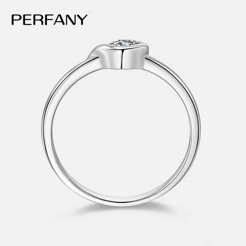 PERFANY 0.3CT Heart Cut Moissanite Ring for Women S925 Pure Silver Plated 18K Rose Gold laboratory diamond wedding jewelry H260312