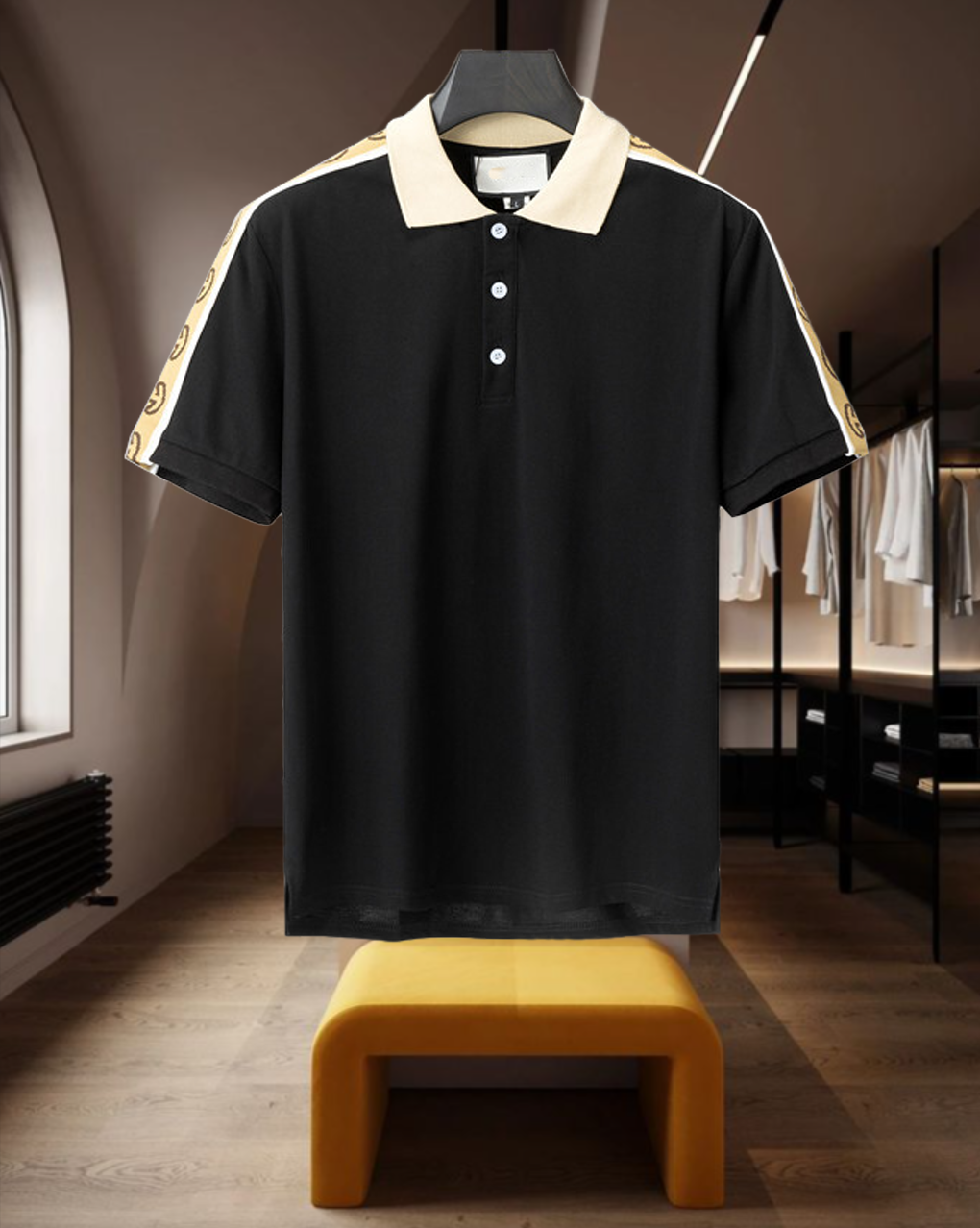 Men T-shirt Designer Polo Shirts Summer Fashion Simplesolid Cotton Black Letter Printing Couple Top White Men Polo