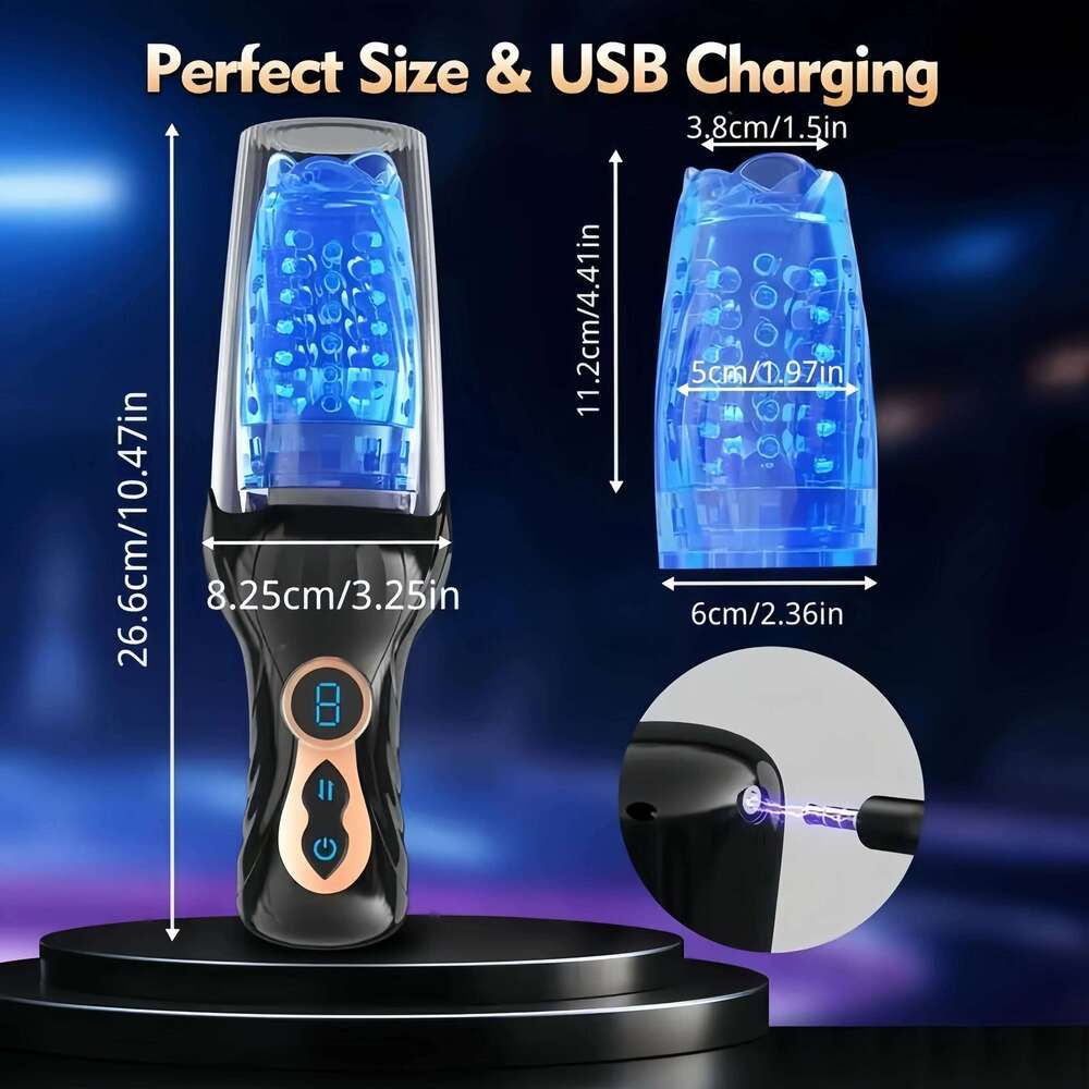 Automatic masturbation device, 10 types of vibration thrust & rotation modes, penis pump, stroker, adult male toy Z260312