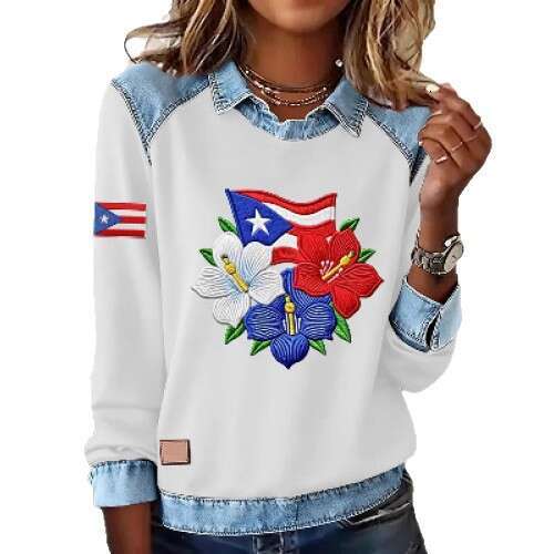 2026 New Women's Fashionable Floral Retro Pattern Long-Sleeved T-Shirt, Suitable for Everyday Wear and Stylish Outfits