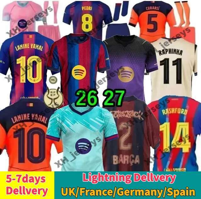 Barcelona 25 26 27 LAMINE YAMAL Lewandowski Soccer Jerseys GAVI Raphinha FERRAN 2025 2026 Football Shirt TOP F. DE JONG Men Women Kids
