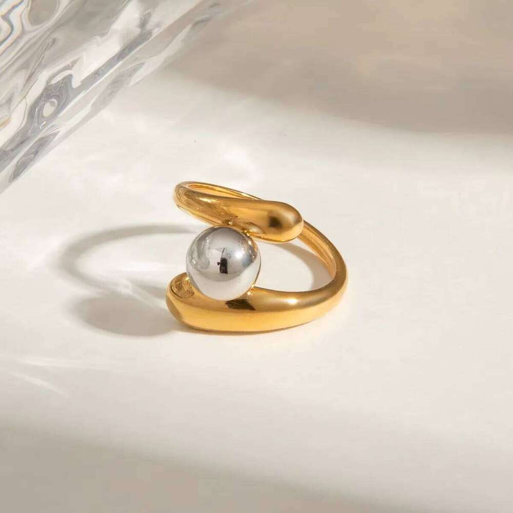 XIANING Trendy Stainless Steel Metal Geometric Hollow Ring for Women 18K Gold Plated Personality Fashion Jewelry H260312