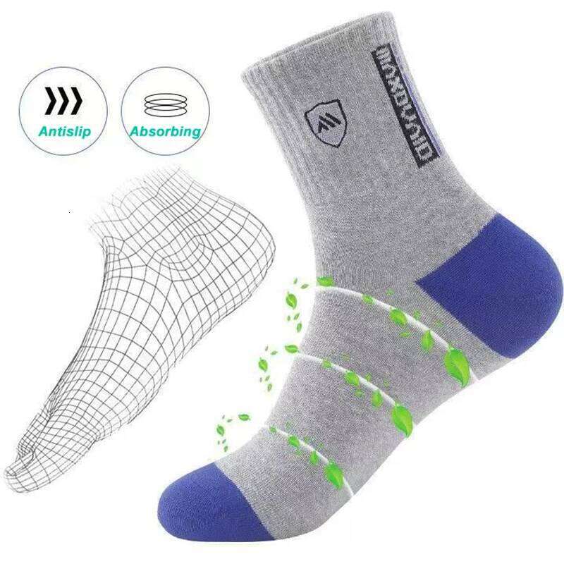 100% Cotton Thick Sports Business Sweat Absorbing Odor Proof Mid Length Stockings Basketball Trendy Socks Men's Autumn Z260312