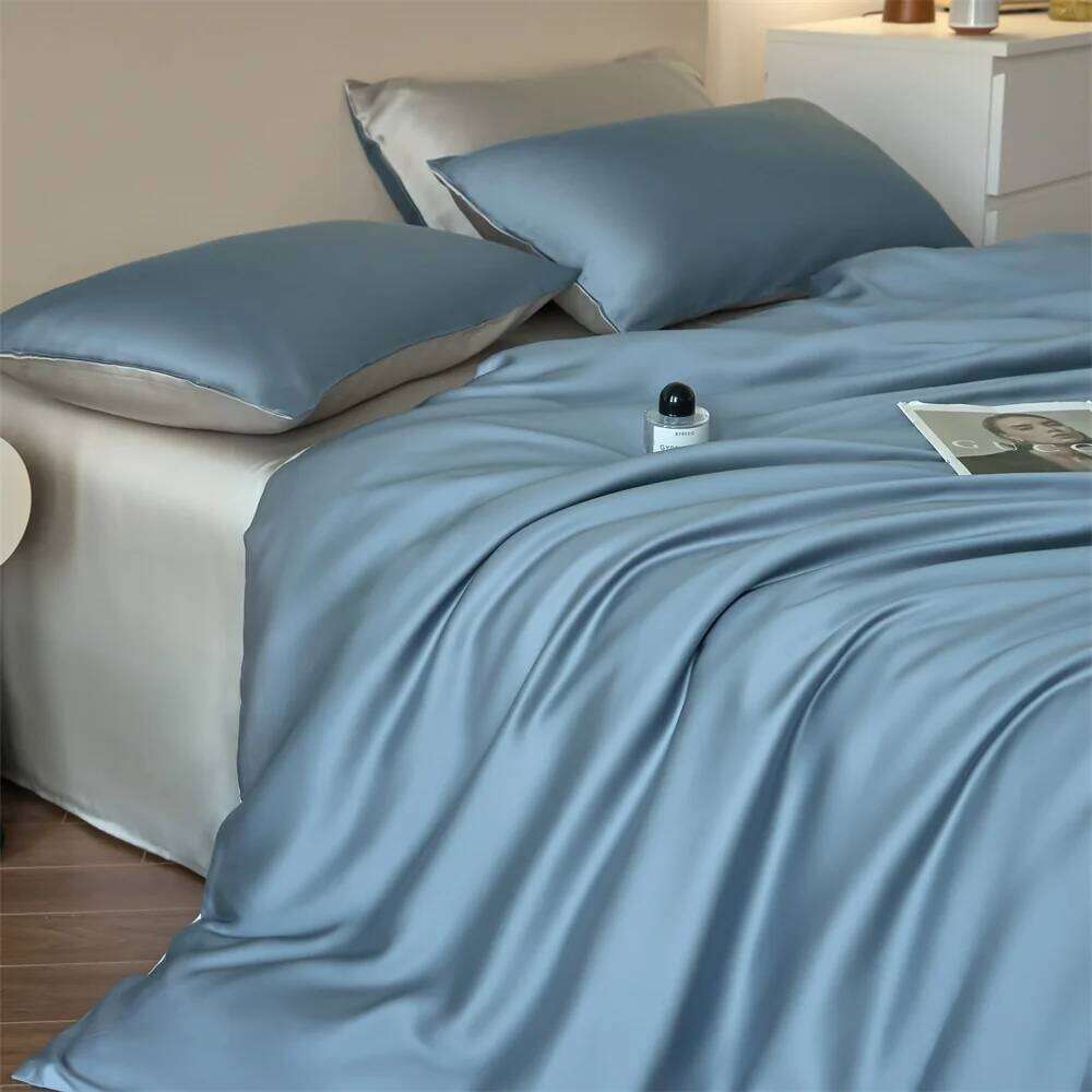 100% Pure Bedding Sets High End Duvet Smooth Soft Quilt Cover Silky Sheet Natural Silk Bed Set Pillowcase H260312