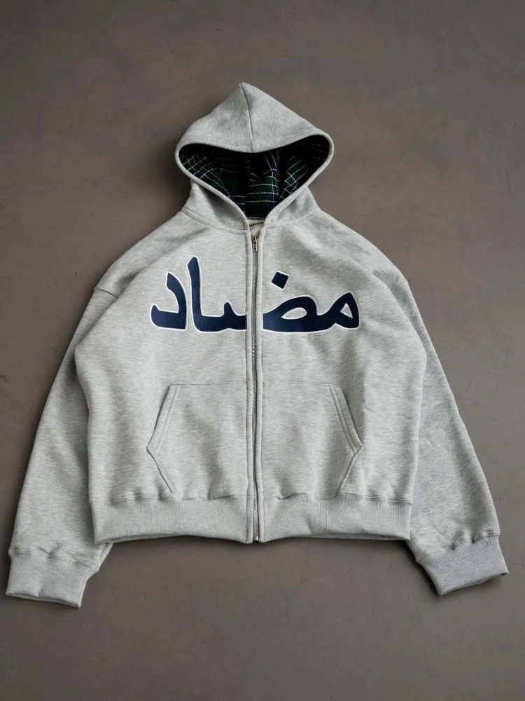 autumn and winter personalized printed hoodie y2k street casual hip-hop cardigan zipper jacket 260311