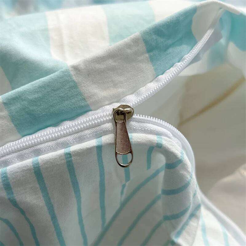 Washed Cotton Striped Style Duvet Bedding Set with Quilt Cover Pillowcase Bed Sheet 200x230 220x240 Skin Friendly Soft H260312