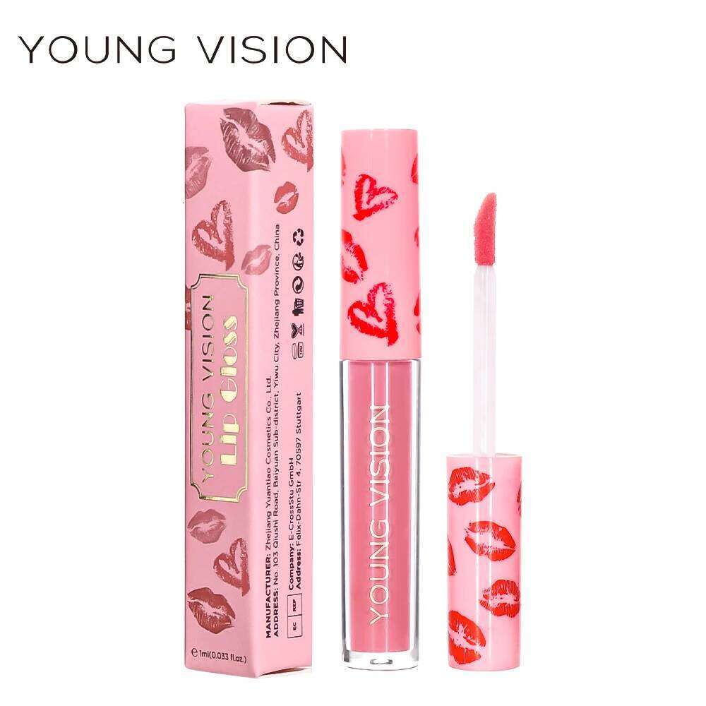 YOUNG VISION 12 colors matte texture gloss advanced makeup waterproof non-stick cup non-fading lip glaze W260311