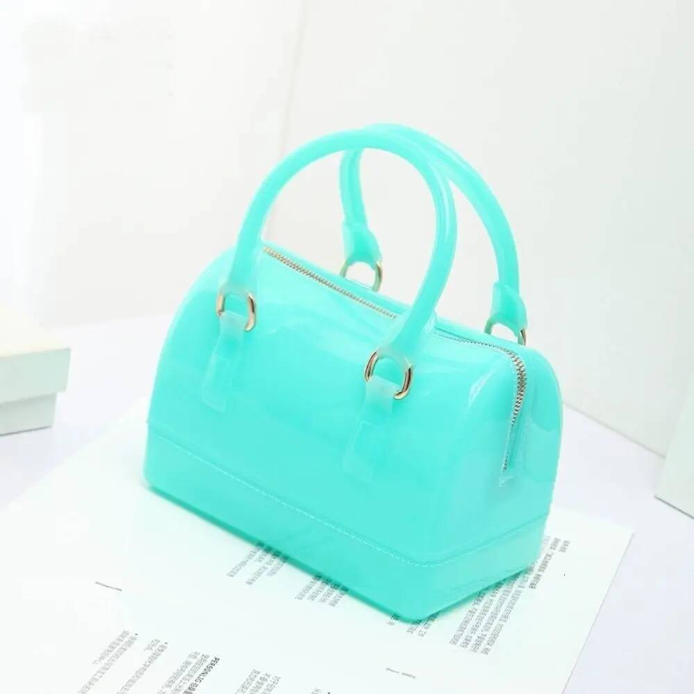 Portable PVC Jelly Crossbody Bags Waterproof Candy Transparent Shoulder Handbag Women's Bucket Bag