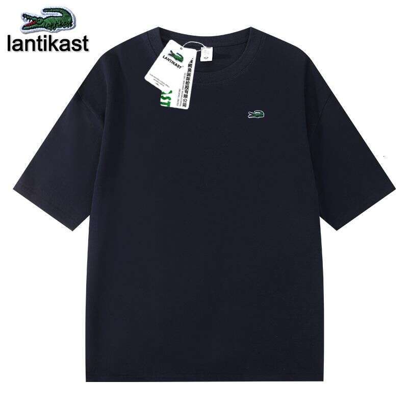 Noble Crocodile Official designer polo Flagship Store Genuine 300G Heavy Cotton T-Shirt Trendy Round Neck Short Sleeve Versatile Top Casual