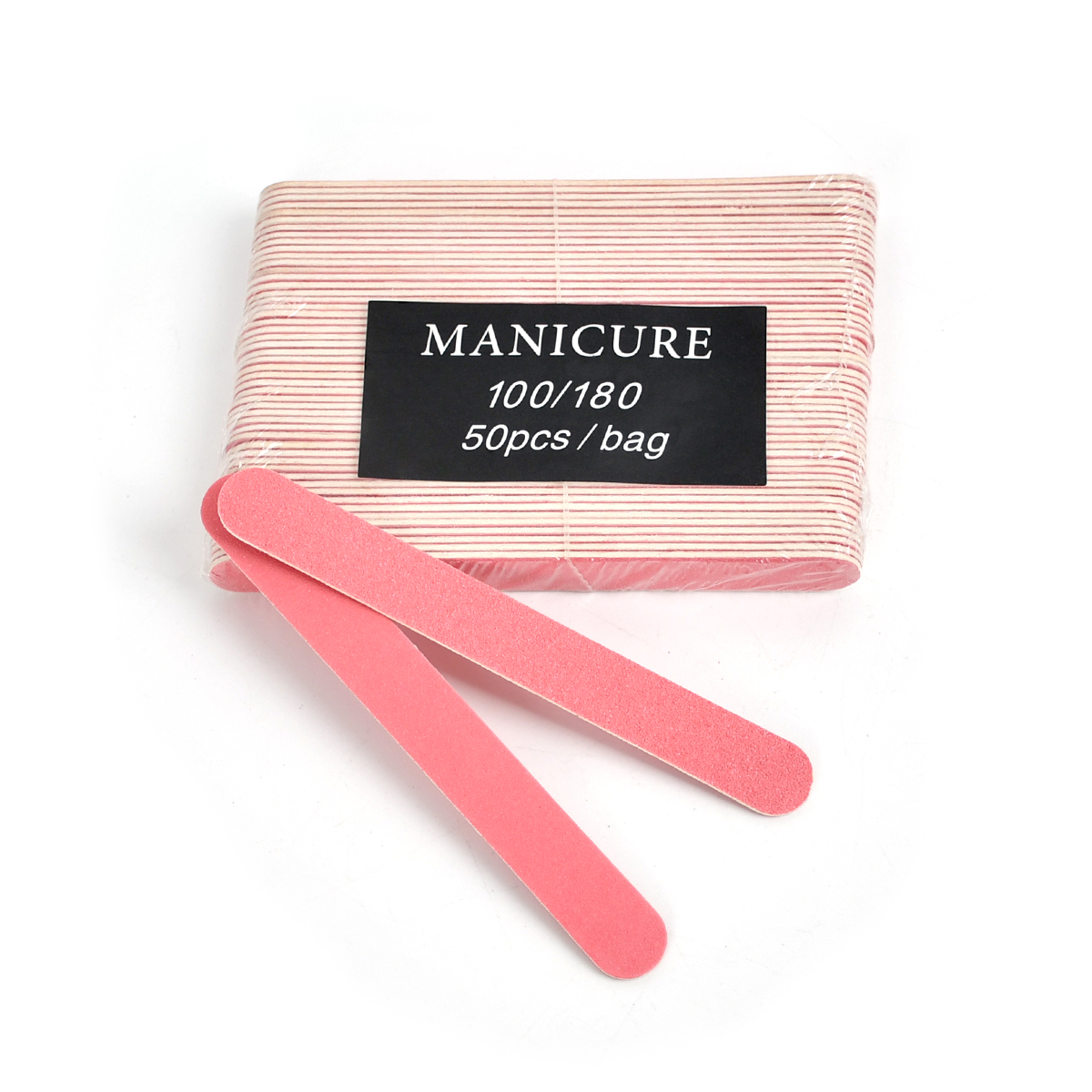 4 Colors Disposable Wooden Nail File 80/100/180 Grit-500Pcs