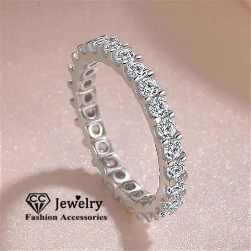 CC Rings For Women Silver Color Cubic Zirconia Ring White Stone Bridal Wedding Engagement Trendy Jewelry Bijoux Femme CC1565 H260312