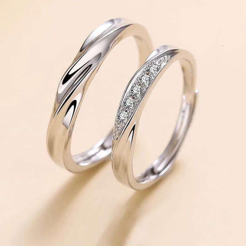 New Trendy Luxury Couple Rings for Women Men Dazzling Square Zirconia Delicate Ring Wedding Valentine's Day Romantic Jewelry W260311