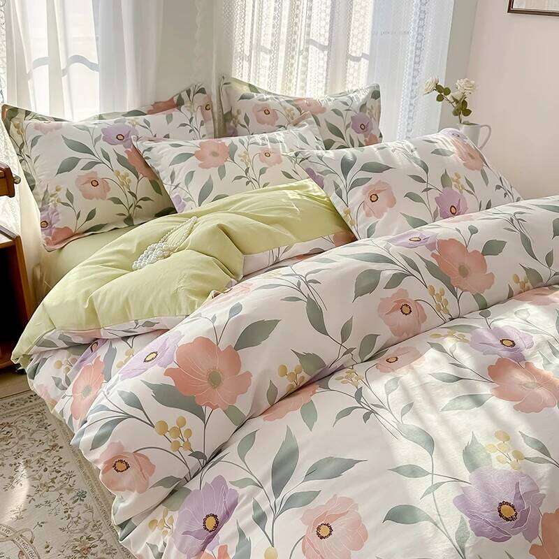 100% Cotton Bedding Duvet Set 1 Quilt Cover 2 Pillowcases No Sheet- Ultra Soft Breathable Hypoallergenic H260312