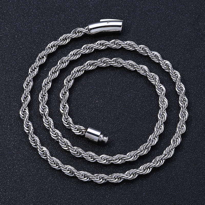 The Minimalist Design Of The Silver Rope Chain Necklace In Hip Hop Style Is Perfect For Gifting Exquisite Necklaces To Fashion Enthusiasts