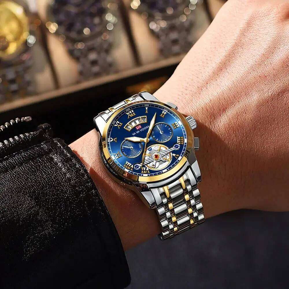 Top Brand Watch Pilot Series Silver Stainless Steel Sports Clock Quartz Movement 3Bar Waterproof Military Men Gift Wristatch