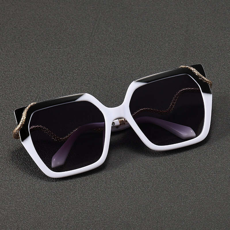 Designer Sunglasses for men women square frame sun glasses snake temple sunglasses Gradient blue lens color block plastic frame
