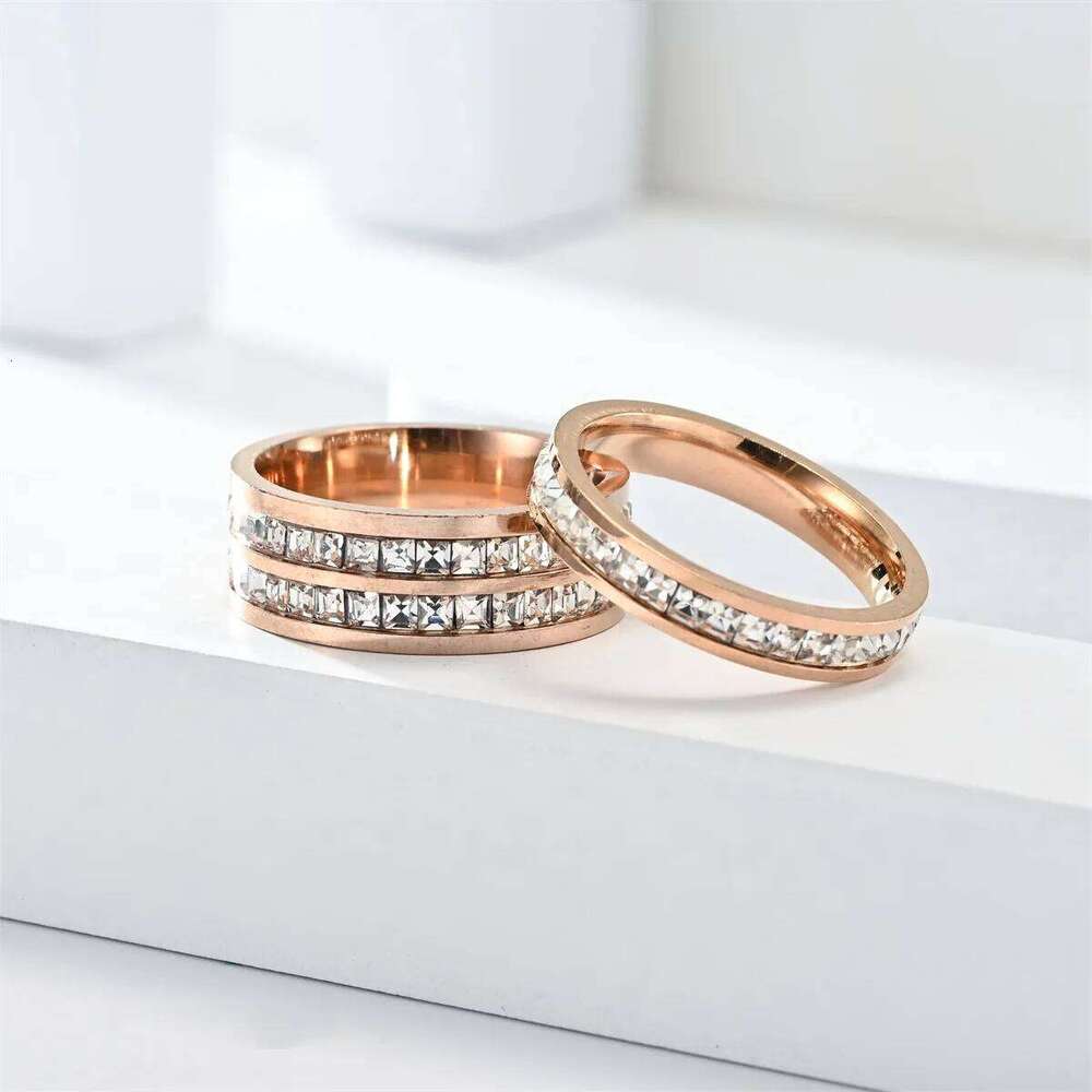 Hip Hop Iced Out Crystal CZ Bling Woman Fashion Stainless Steel Rings For Men Women Wedding Engagement Jewelry Wholesale W260311