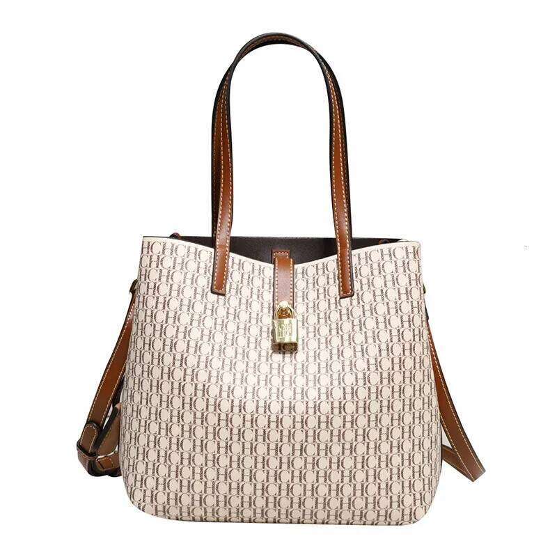 CH Large Capacity Handbag Daily Commuting High-End Versatile PU Material Letter Printed Design Women's Crossbody Bag