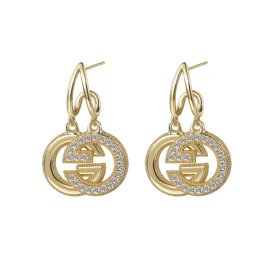 Luxury Brand Designer Jewelry Xinshi's New Light Luxury Double G Letter Earrings, High-End Korean Fashion Creative Personalized Stud Earrings,