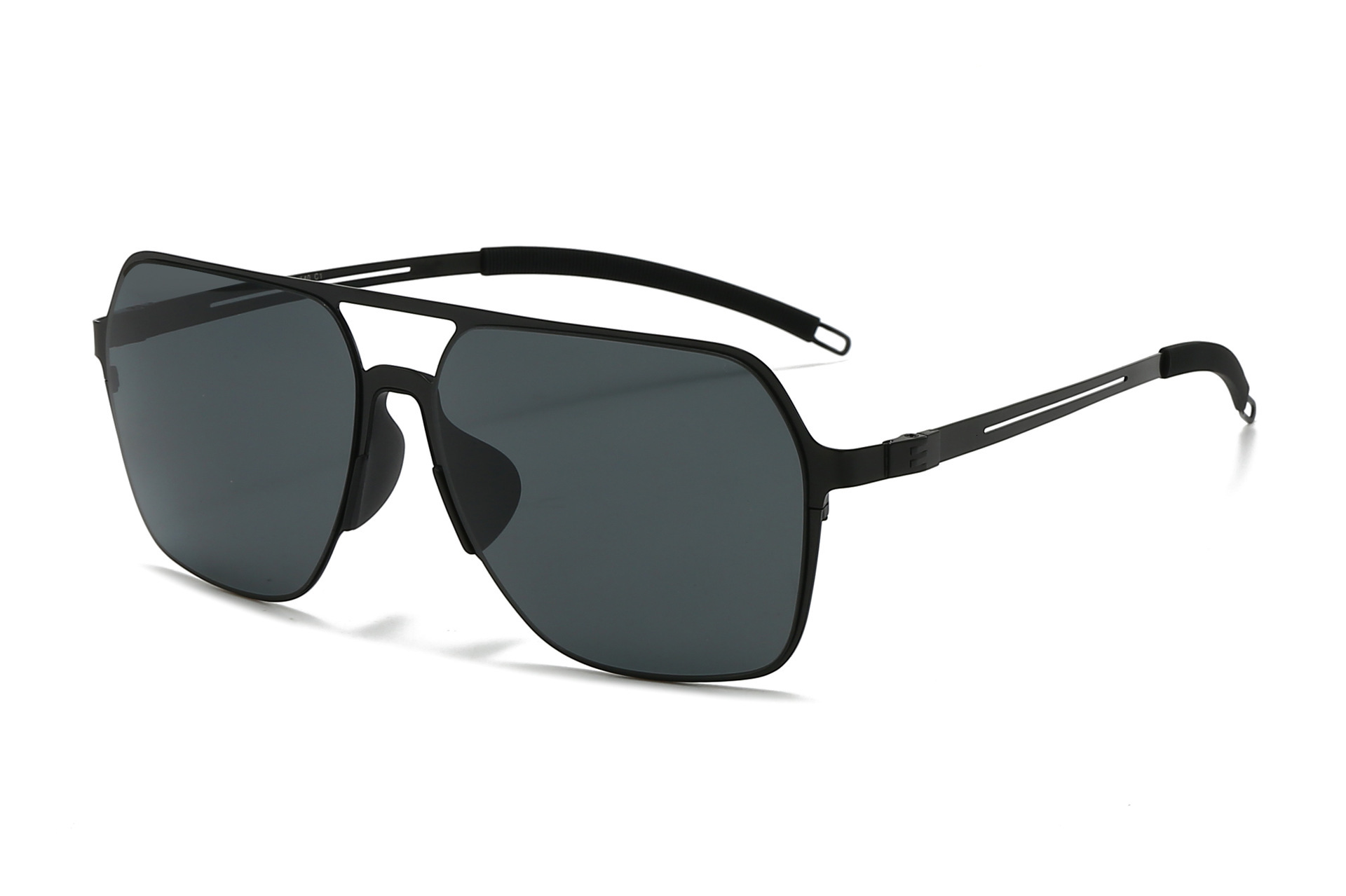 2026 New Fashion Square Frame Nylon Polarized Retro Double-Beam Simple Sun Protection Sunglasses for Men,