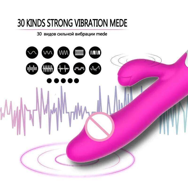 Rabbit Vibrator Women 30 Speed Rechargeable G Spot Clitoris Stimulator Dildo Vagina Female Masturbator Sex Toys for Aldult Z260312