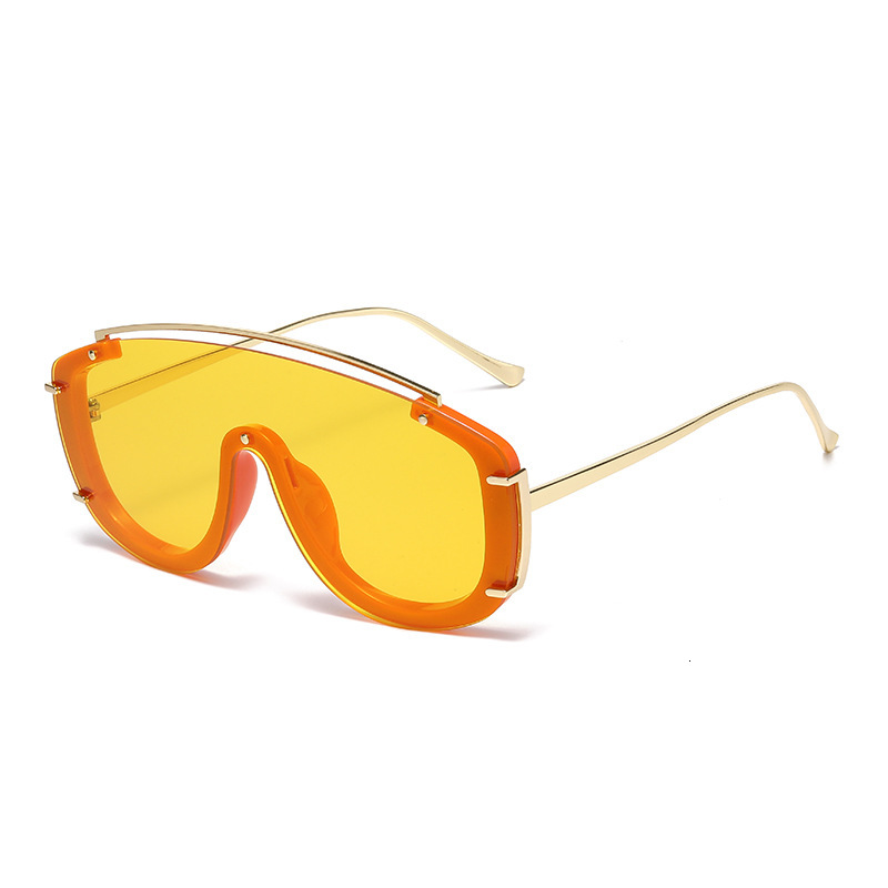 2026 New Large Frame One-piece Colorful Ins Personality Modern Fashion Internet Celebrity Sunglasses for Women