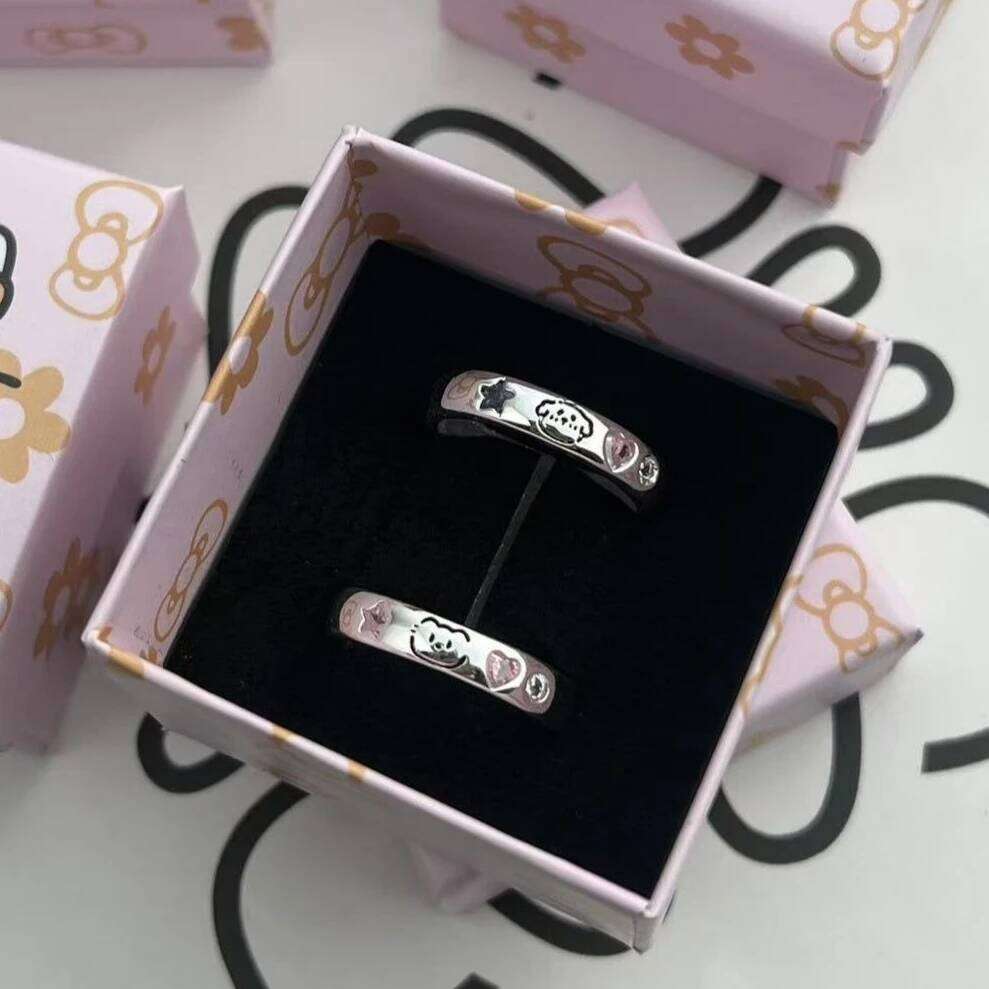 1/2pcs New Lovely Cat Dog Animal Ring for Couple Handmade Opening Adjustable Valentine's Day Rings Fashion Jewelry W260311