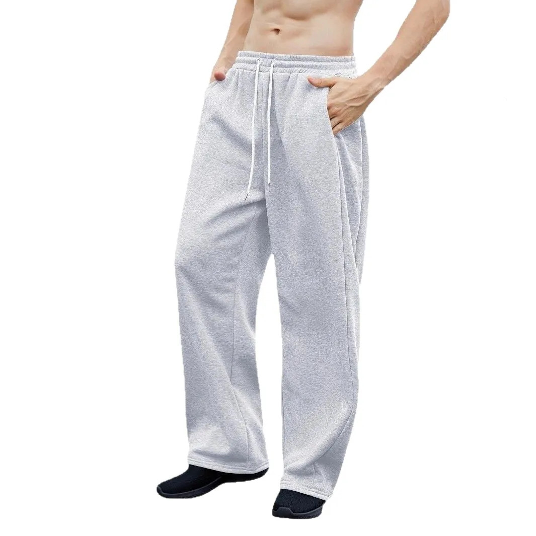 Mens Sweatpants Straight Fit Joggers for Sports and Streetwear Loose Oversized Casual Pant Drawstring Multi-pocket Men Long Pant 260310
