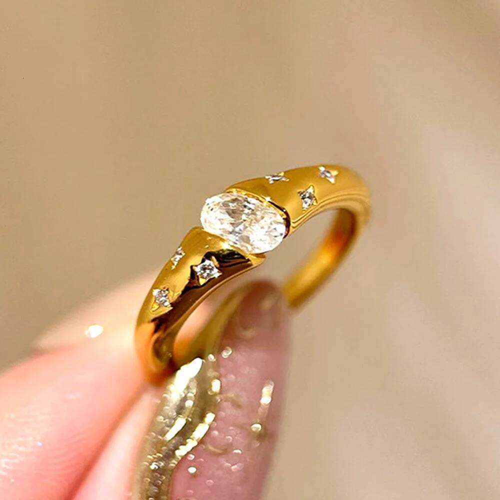 OEVAS 4*6MM Oval Cut Moissanite Ring S925 Sterling Silver 18K Gold Lab Diamond Star Planet Band For Women Party Fine Jewelry H260312