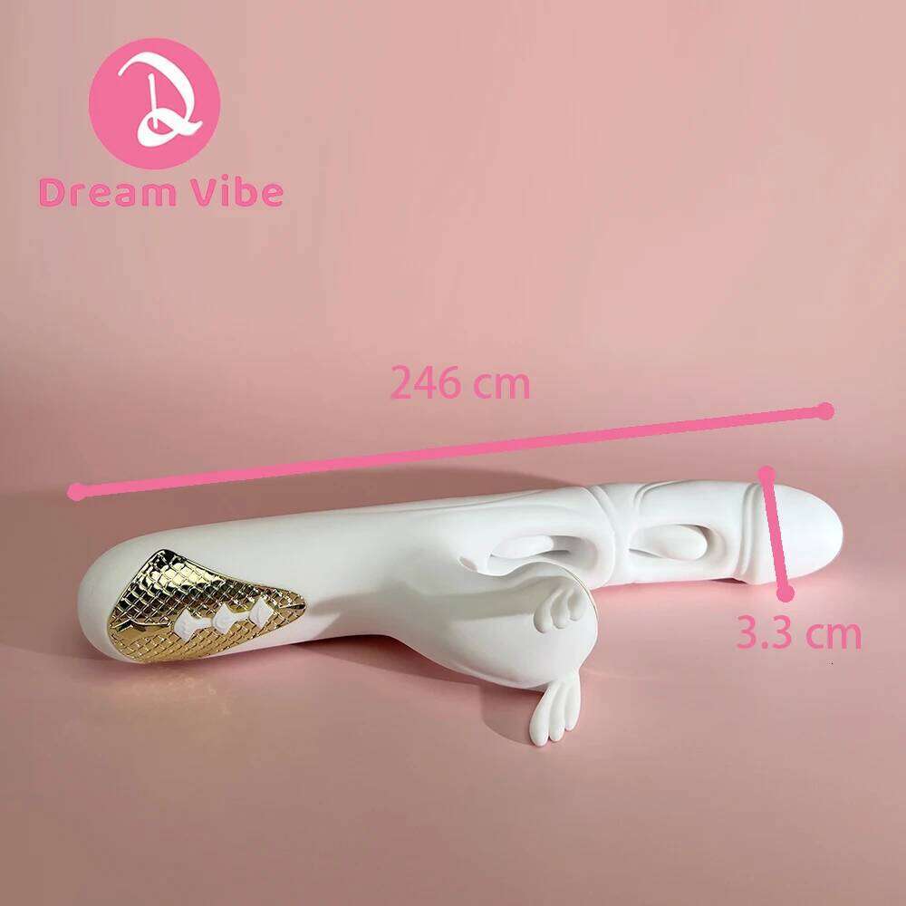 White Dargon 3 in 1 Rabbit Vibrator Heating Dual Flapping Suction Vibration Pleasur Intimate Sex Toy Women Penetration Deep Love Z260312