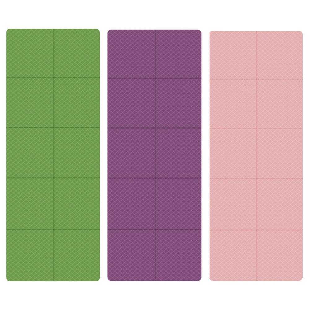Foldable Yoga Mat Folding Fitness Exercise Mat Double Sided Travel Yoga Mat Non-slip for Yoga Pilates Floor Workouts M260312