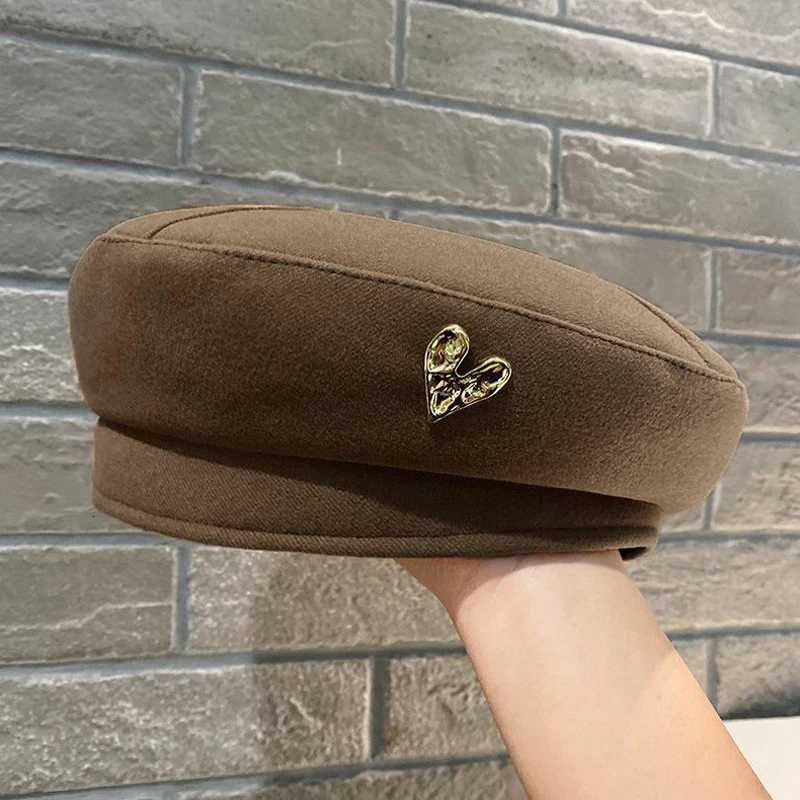 Women Berets Winter Hats Vintage French Plaid Top Cap Painter Hat Autumn Winter Street Octagonal Beret Caps H260312 - view 4