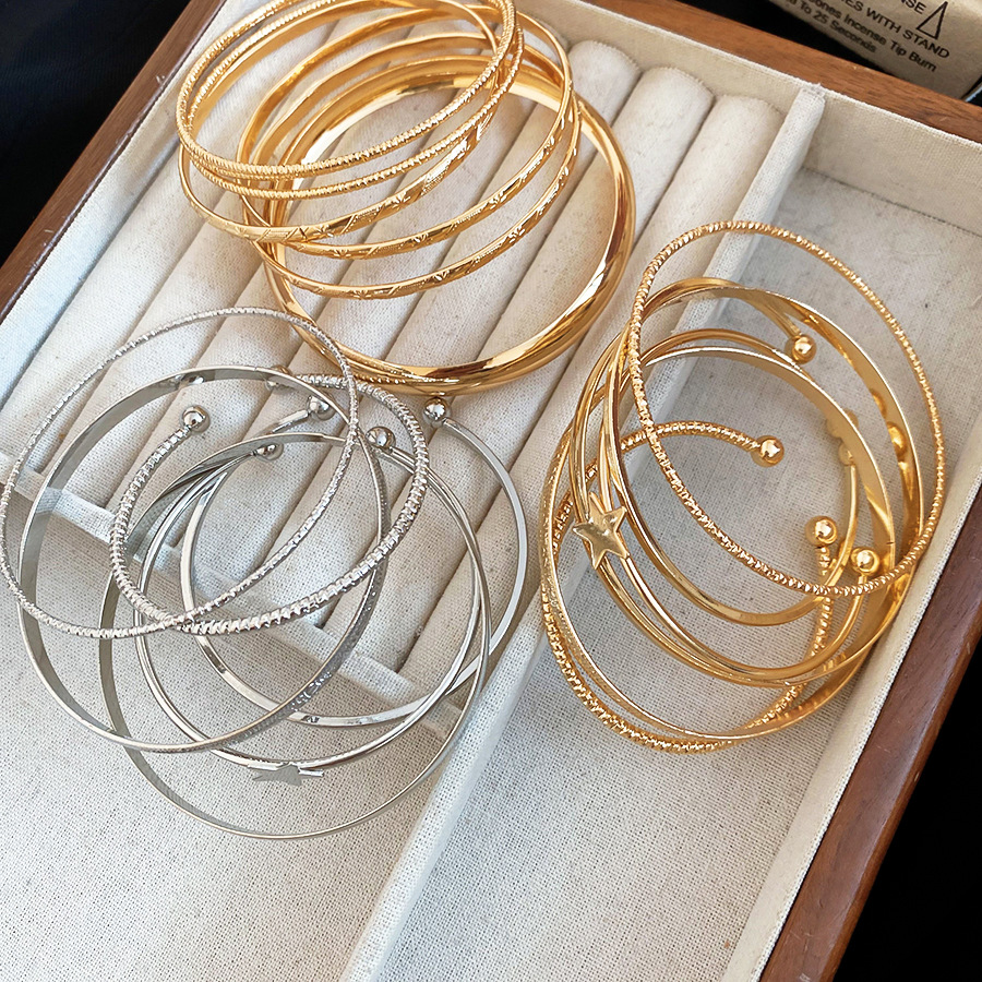 European and American cross-border five-pointed star open unique trendy fashion metal style bracelet, designer niche jewelry for women