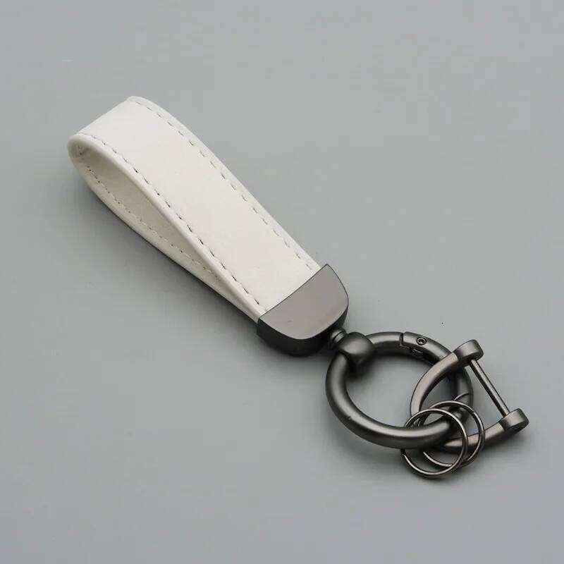 Custom LOGO Suede Leather Keychain Vintage Laser Engrave Car Holder for Men and Women Personalized Key Chains Ring