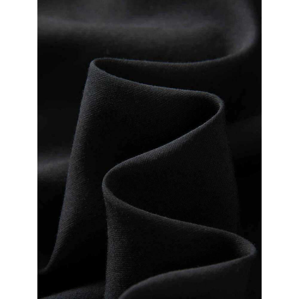 FSLE Linen Elegant Commuting French Audrey Hepburn Style Women's Summer Short Sleeve Little Black Dress 25FS12841 C260312