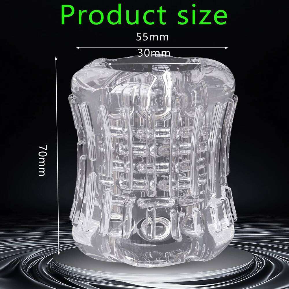 Reusable Masturbator Cup Male Masterburbatar Penis Sleeve Sex Toys Transparent Crystal Vagina Textured Tunnel Pocket Pussy Z260311