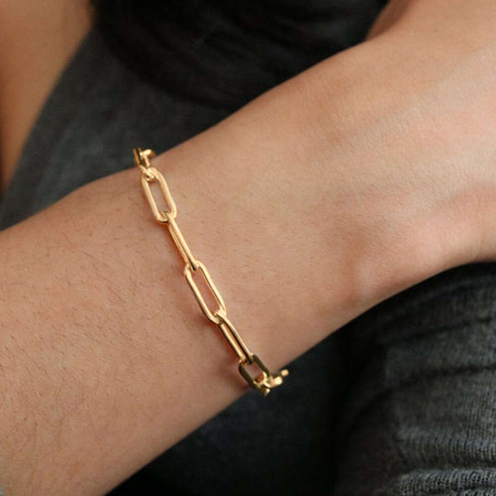 Women Jewelry Bracelets Charm Bracelets European American Style 18K Gold Plated Titanium Steel Daily All-Match Bracelet