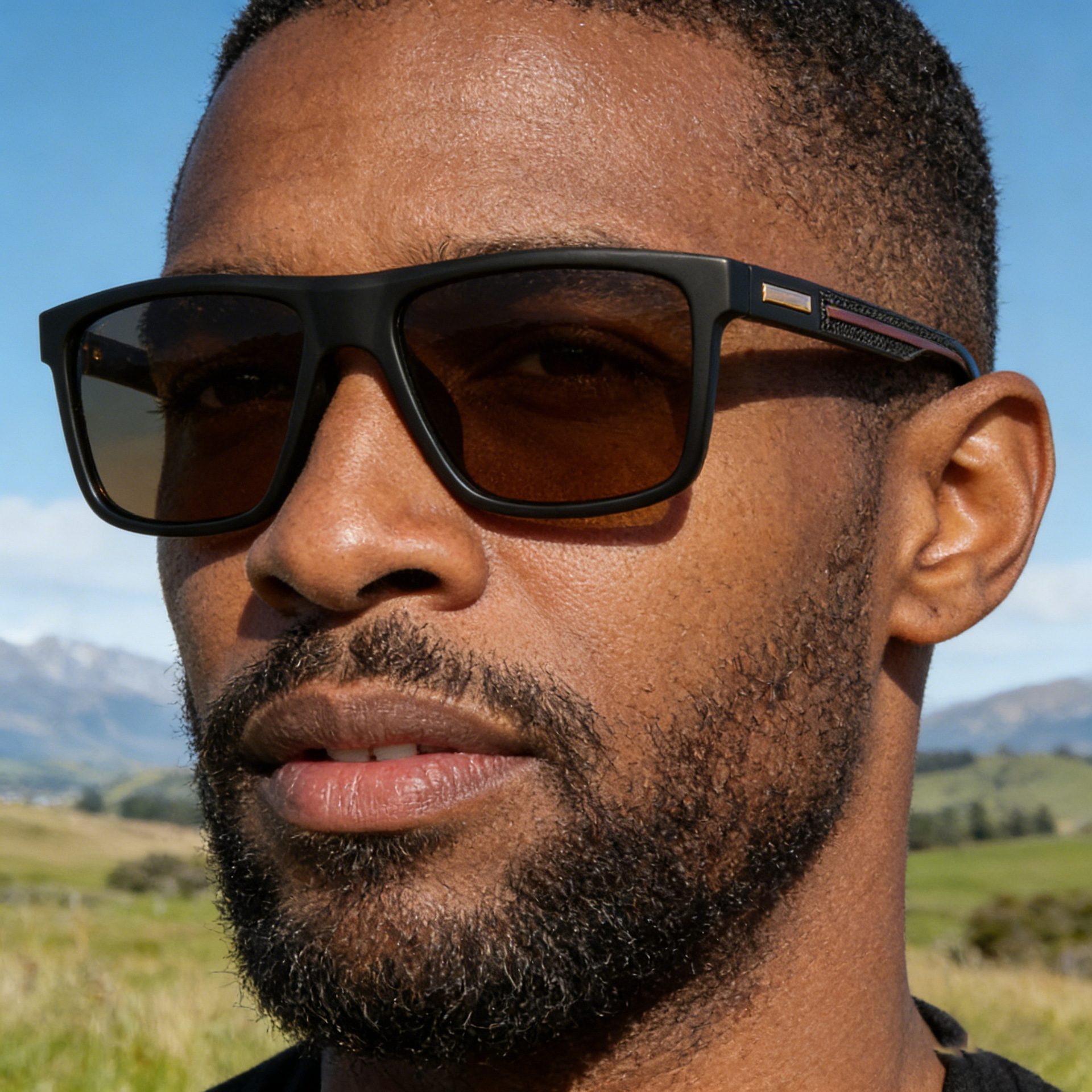2026 New Fashion Square Frame Polarized Men with PC Legs, Versatile and Simple Outdoor Sun Protection Sunglasses for Men,