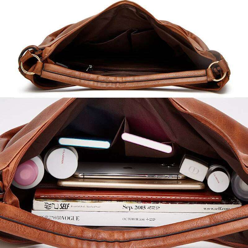 Retro Style Bags for Women 2025 New Luxury Pu Leather High-Capacity Shoulder European American Fashion Women's Tote Bag A229