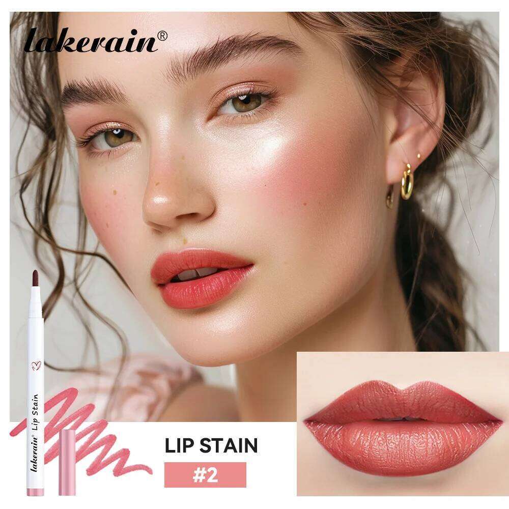 6Colors Stain Pencil Liquid Liner Waterproof Plumping Lip Tint Natural Matte Nude Brown Long Lasting Beauty Makeup Pen W260311