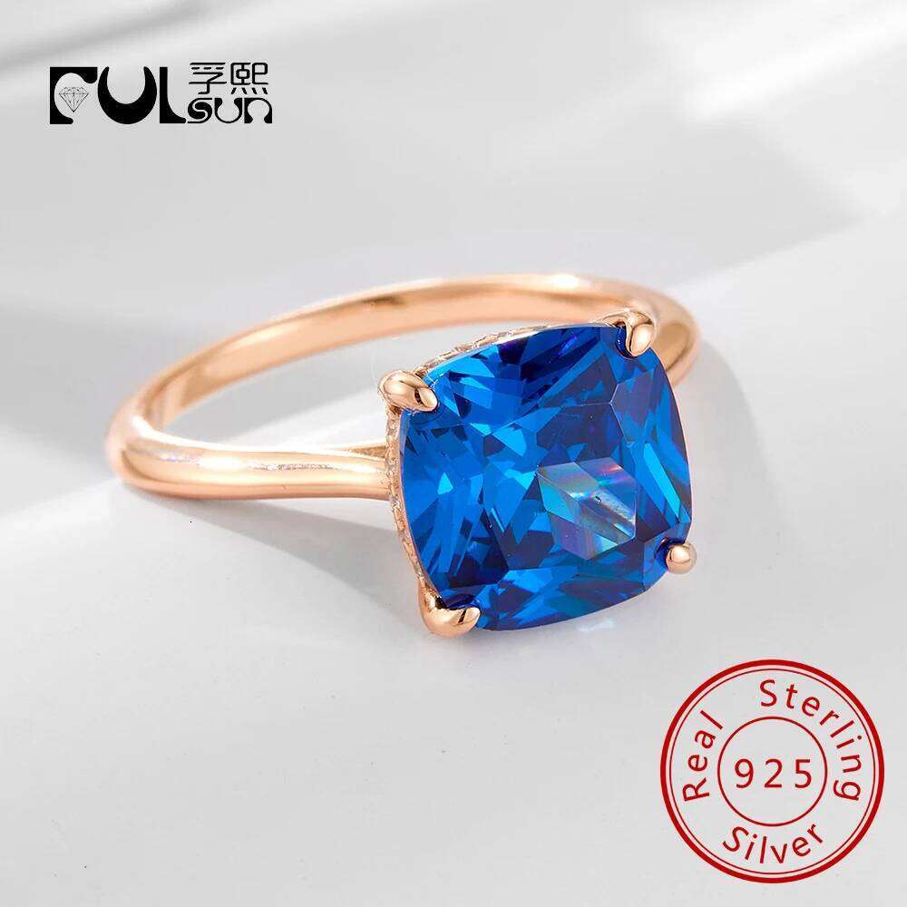 Exquisite Jewelry 925 Sterling Silver Twist Ring Colored Tennis Stackable Rings Navy Mini Cluster H260312