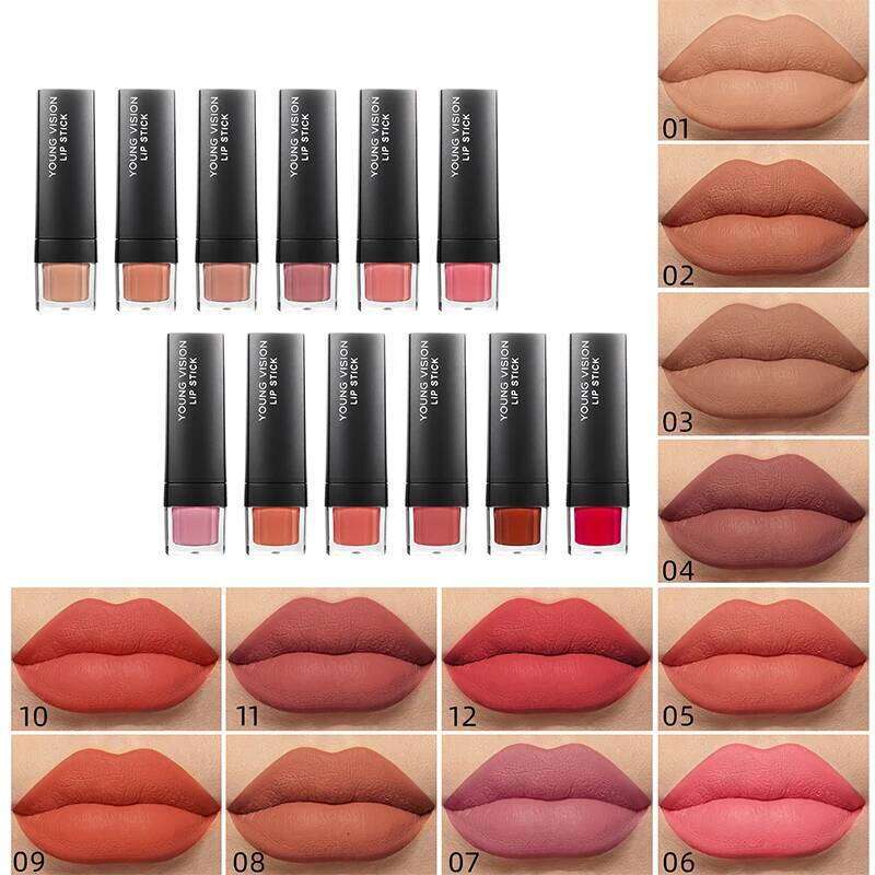 Matte 12 Colors Velvet Not Easy Sticky Lipstick Exquisite Gift Set W260311