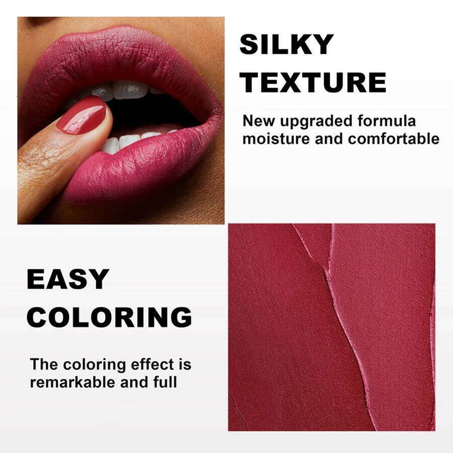 6Pcs Gift Box Velvet Kit Lips Makeup Nude Stick Nonstick Cup Waterproof Lipstick Set Foggy Matte Lip Balm W260311
